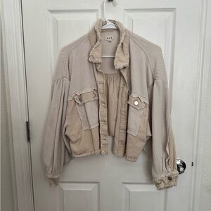 POL Women's Cream Shirt Jacket